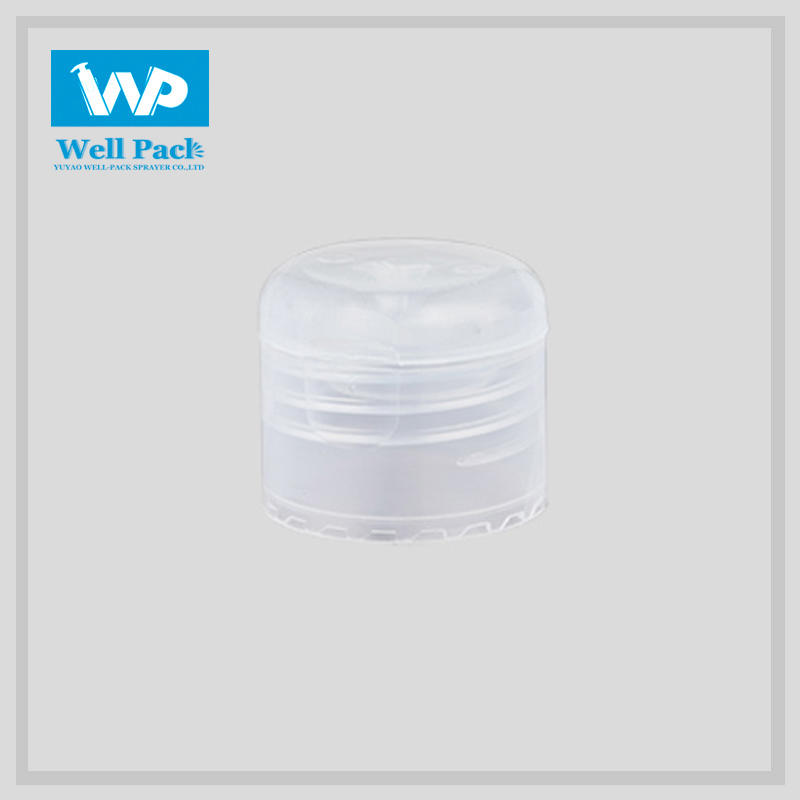 Clear plastic press disc top cap 24/410 for Lotion Bottle